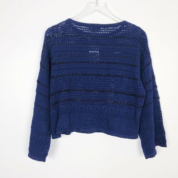 CENY Open Knit Cropped Boxy Lightweight Sweater - Picture 2 of 4